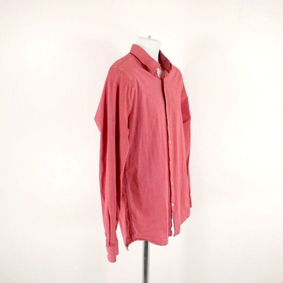 Express 1MX Pink Large 16 - 16.5‎ Exra Slim Micro Side Striped Dress Shirt - Picture 6 of 10